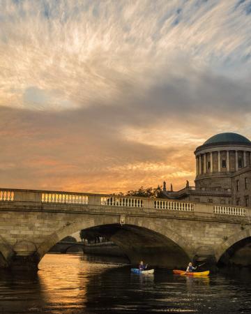 Dublin, Irska, mesto, sončni zahod