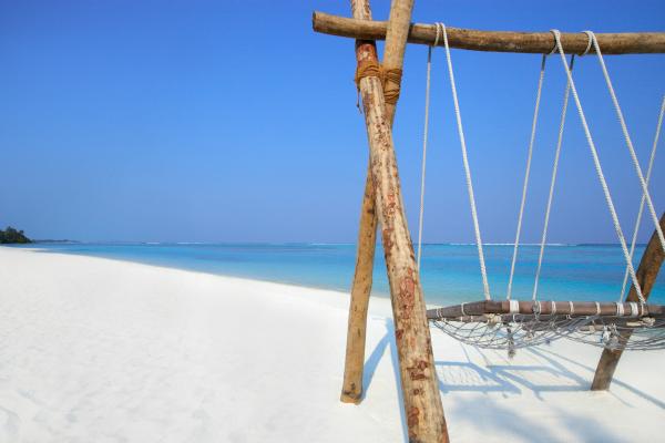 plaža, Maldivi, resort, morje, gugalnica, viseča mreža