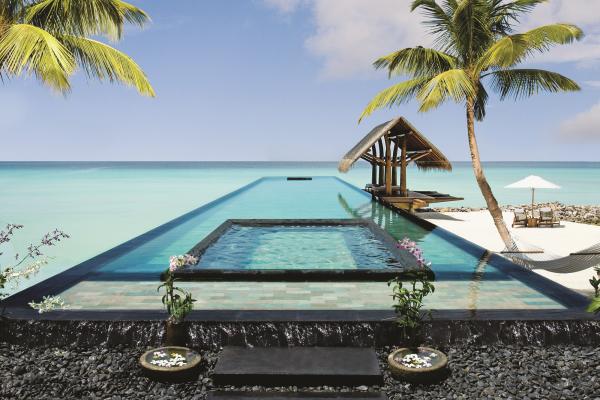 plaža, Maldivi, resort, bazen, plaža morje