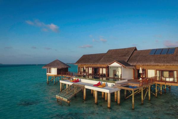 plaža, Maldivi, resort, morje, vila, soba, suita