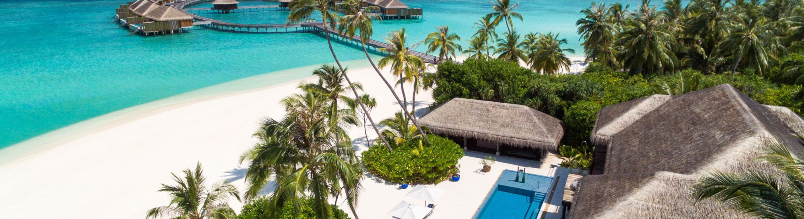 plaža, Maldivi, resort, morje, plaža, bazen