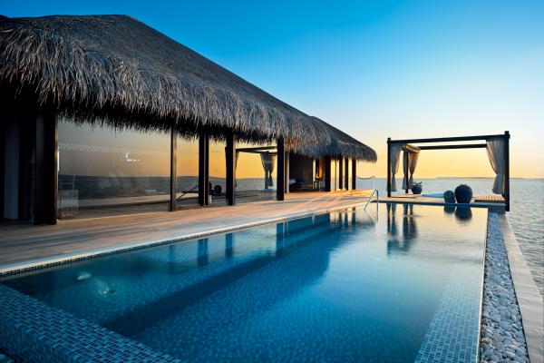 plaža, Maldivi, resort, morje, plaža, bazen