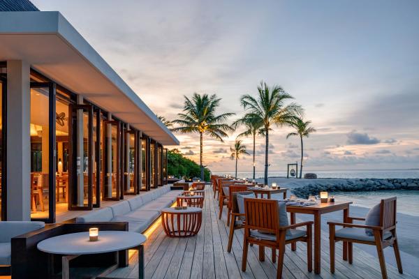 plaža, Maldivi, resort, morje, bar, restavracija
