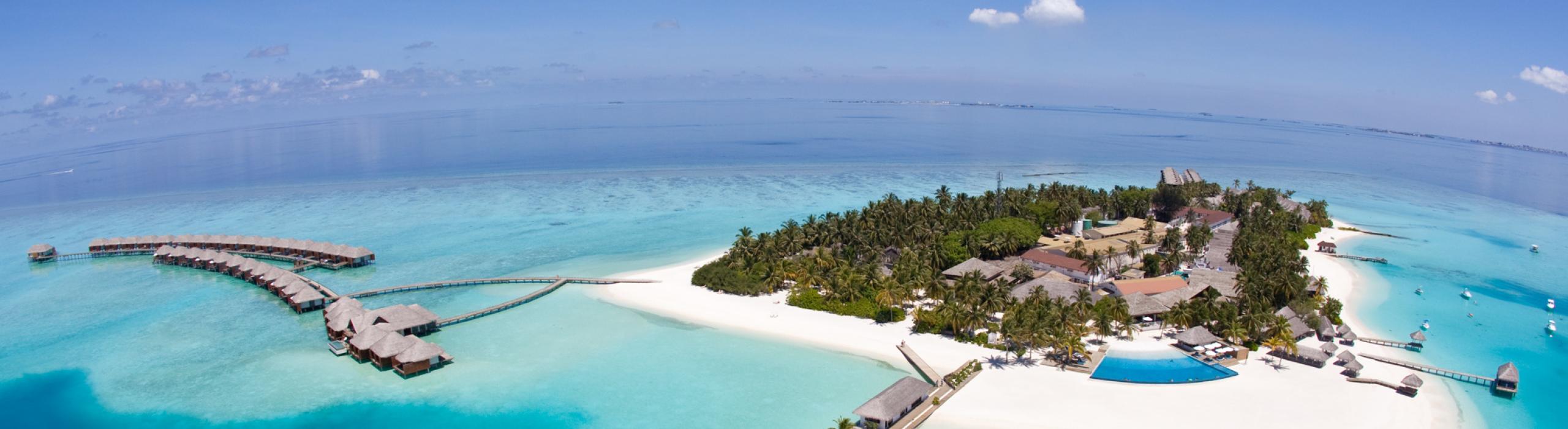 plaža, Maldivi, resort, morje, palme, vile, suite