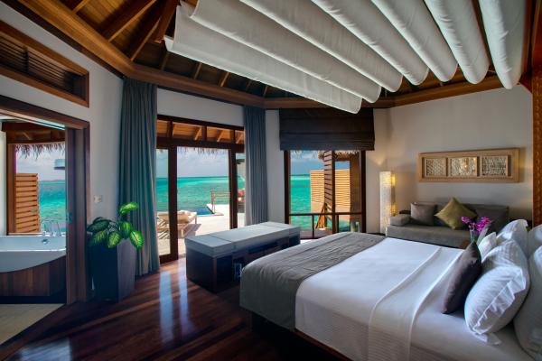 plaža, Maldivi, resort, morje, vila z bazenom