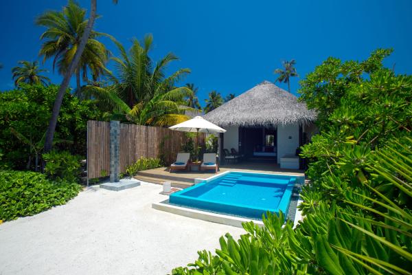 plaža, Maldivi, resort, bazen, vila, suita, hiška